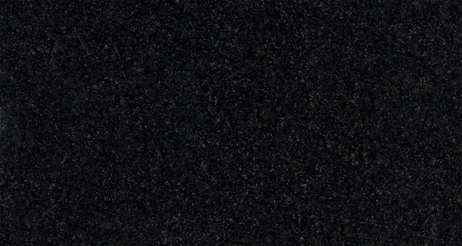 Polished black granite