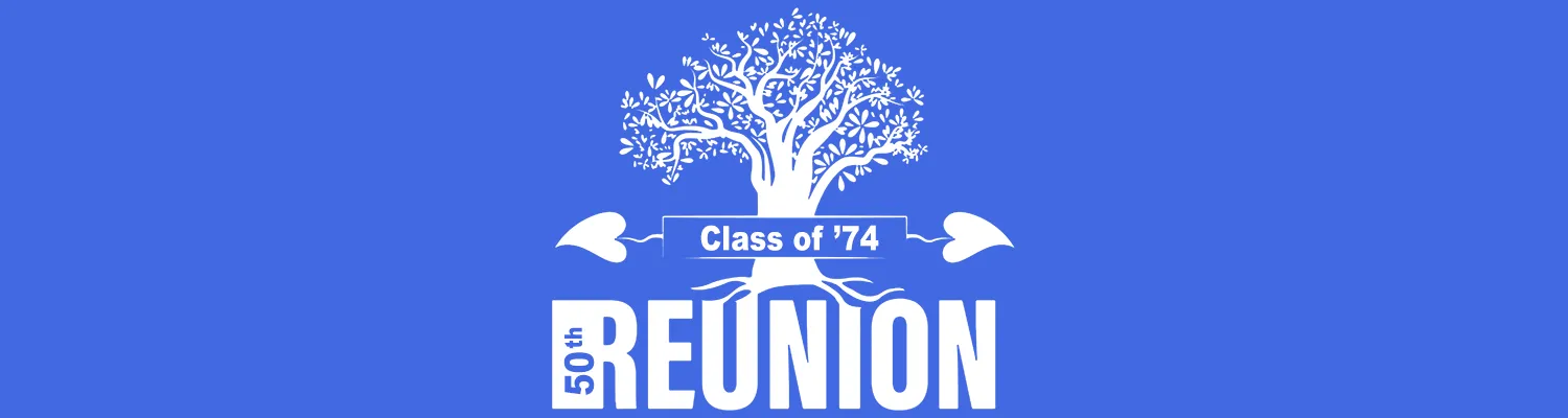 Class of 74 50th reunion, graphic of an oak tree